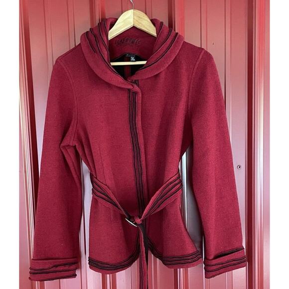 Icelandic Design Sweater‎ Wool Knit Snap Cardigan Jacket Slim Fit Womens Large - Picture 1 of 7